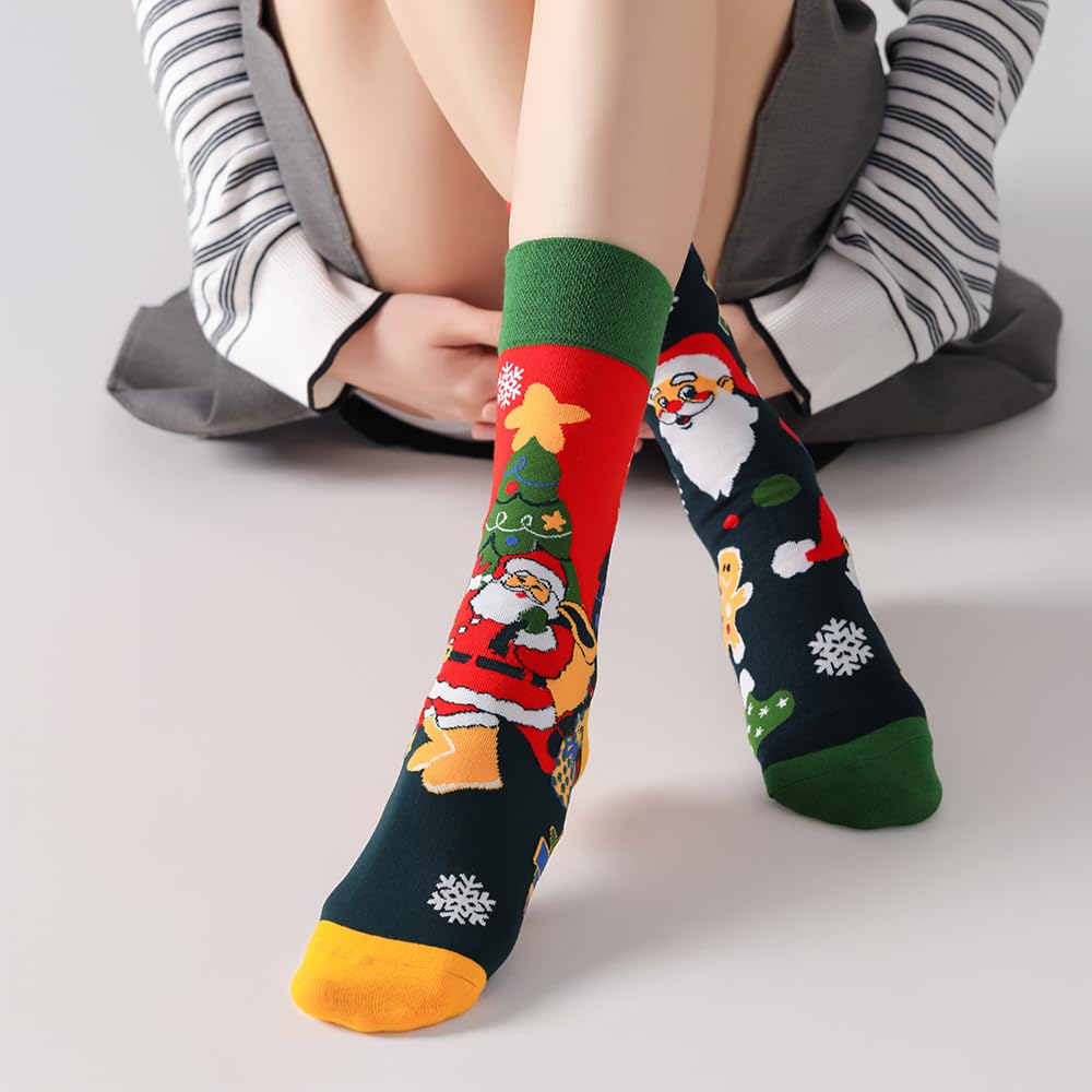Lustige Socken Für Damen Und Herren Unisex Viele Motive Tier Essen Obst Sport Kunst Aus Baumwolle Geschenk Asymmetrische Muster Links Und Rechts - 3