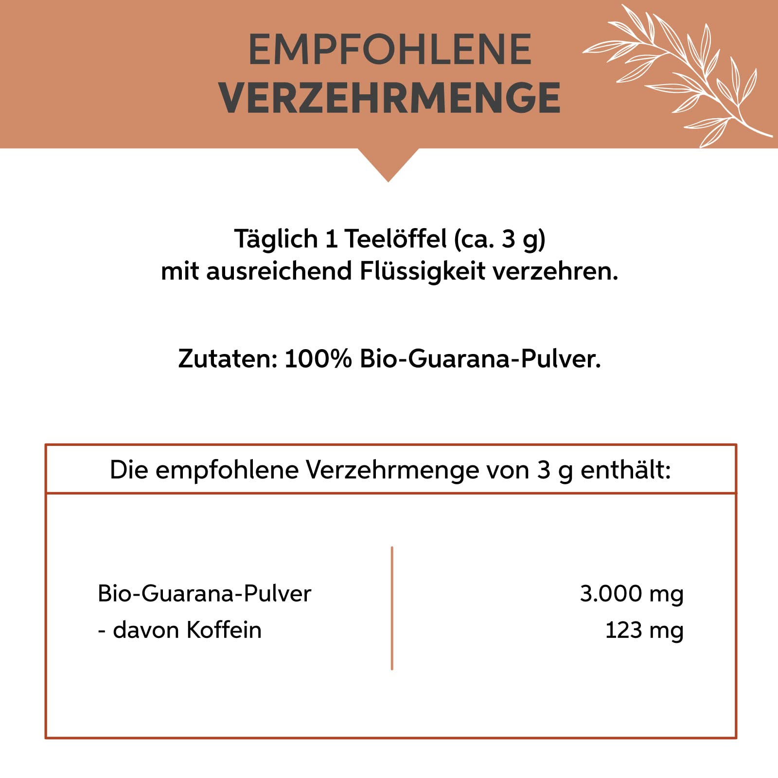 Poudre de Guarana biologique 500g issu de l'agriculture biologique contrôlée, caféine 100% pure et naturelle