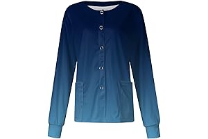 Christmas Scrub Jackets: Solid Color Printed Warm Up Medical Jacket