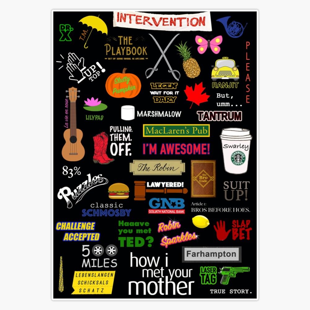 How I Met Your Mother Himym Tv Show Collage Bumper Sticker Vinyl Decal 5"