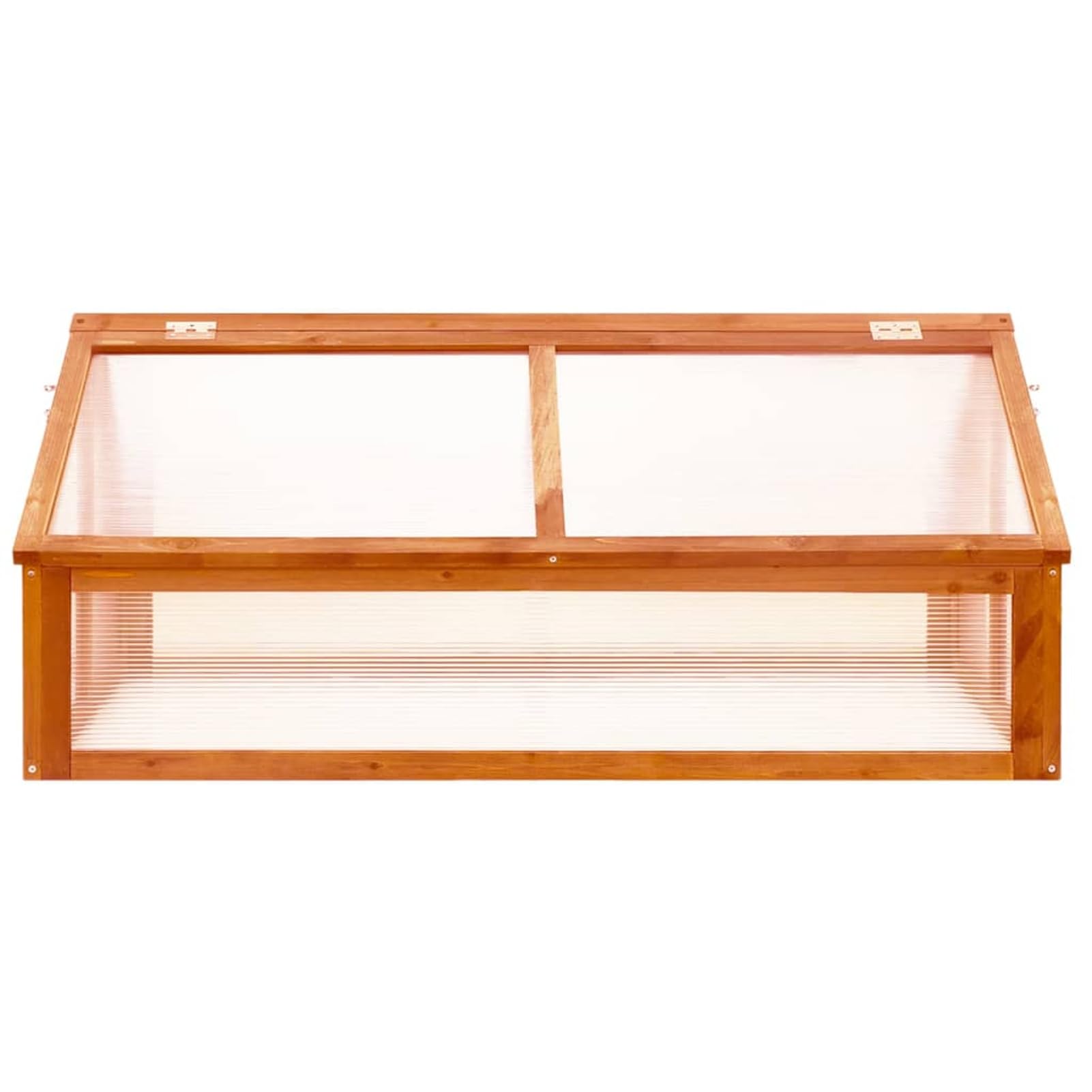 Szklarnia inspektowa 114 x 80 x 50 cm, ochrona przed zimnem z 2 otwieranymi dachami, drewno jodłowe barwione na brązowo, idealna na balkon i taras