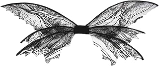Asas de fada negra | Asas de borboleta de anjo preto infantil | 48x70CM Asas Pretas Dobráveis Fantasia Cosplay Asas de Borboleta | Asas pretas vestem acessório chique para meninas