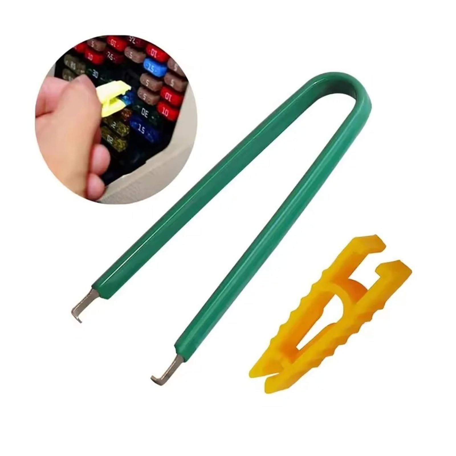 Fuse Extractor de clips de fusibles para coche, herramienta para hoja para mini (verde)