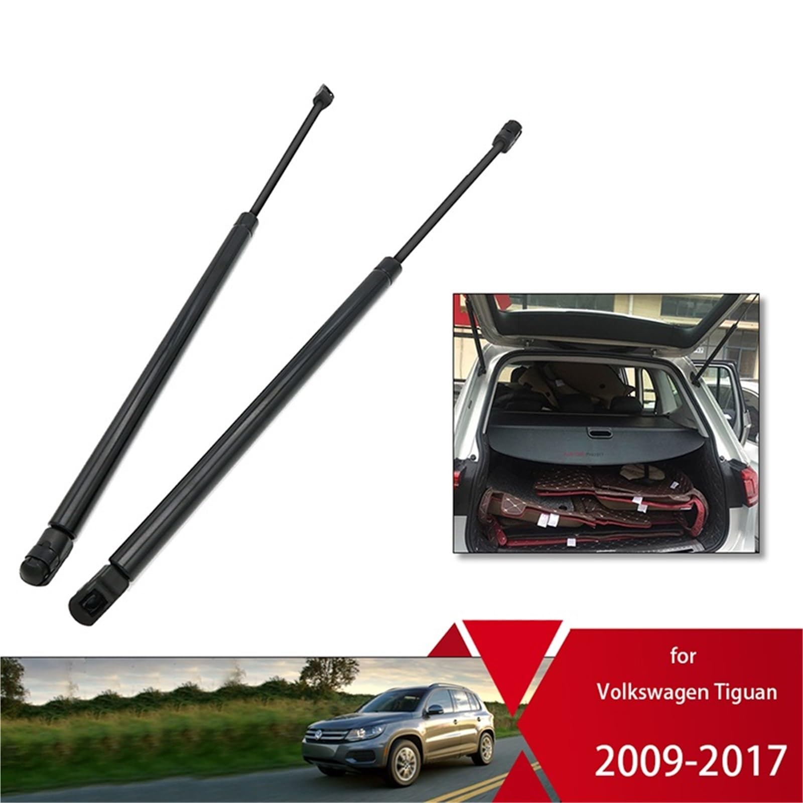 Amortyzator gazowy sprężyna gazowa Pasuje do Volkswagena Tiguana 2009-2017, tylnej klapy bagażnika, sprężyny gazowej, podnośnika maski, amortyzatorów, akcesoriów