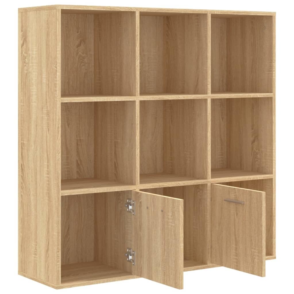 vidaXL Bibliothèque, Meuble de Rangement avec Porte, Armoire à Livres Salon Salle de Séjour Intérieur, Chêne Sonoma Bois d’Ingénierie