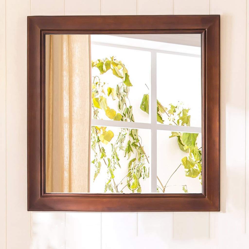 Amazon.com: Wall Mounted Mirror Classical Rubber Solid Wood Anticorrosive  Wall Hanging Mirror Suit for Bathroom Bedroom (Color : White) (Brown 1) :  Home & Kitchen