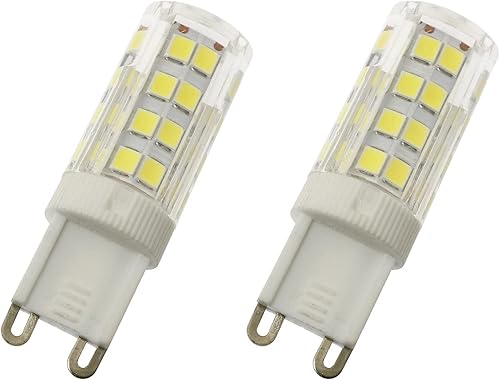 2 bombillas de 5 W, luz LED no regulable, luz blanca diurna 5000 K, ángulo de haz Omni de 360 grados, base G9-120V, luz LED para iluminación del