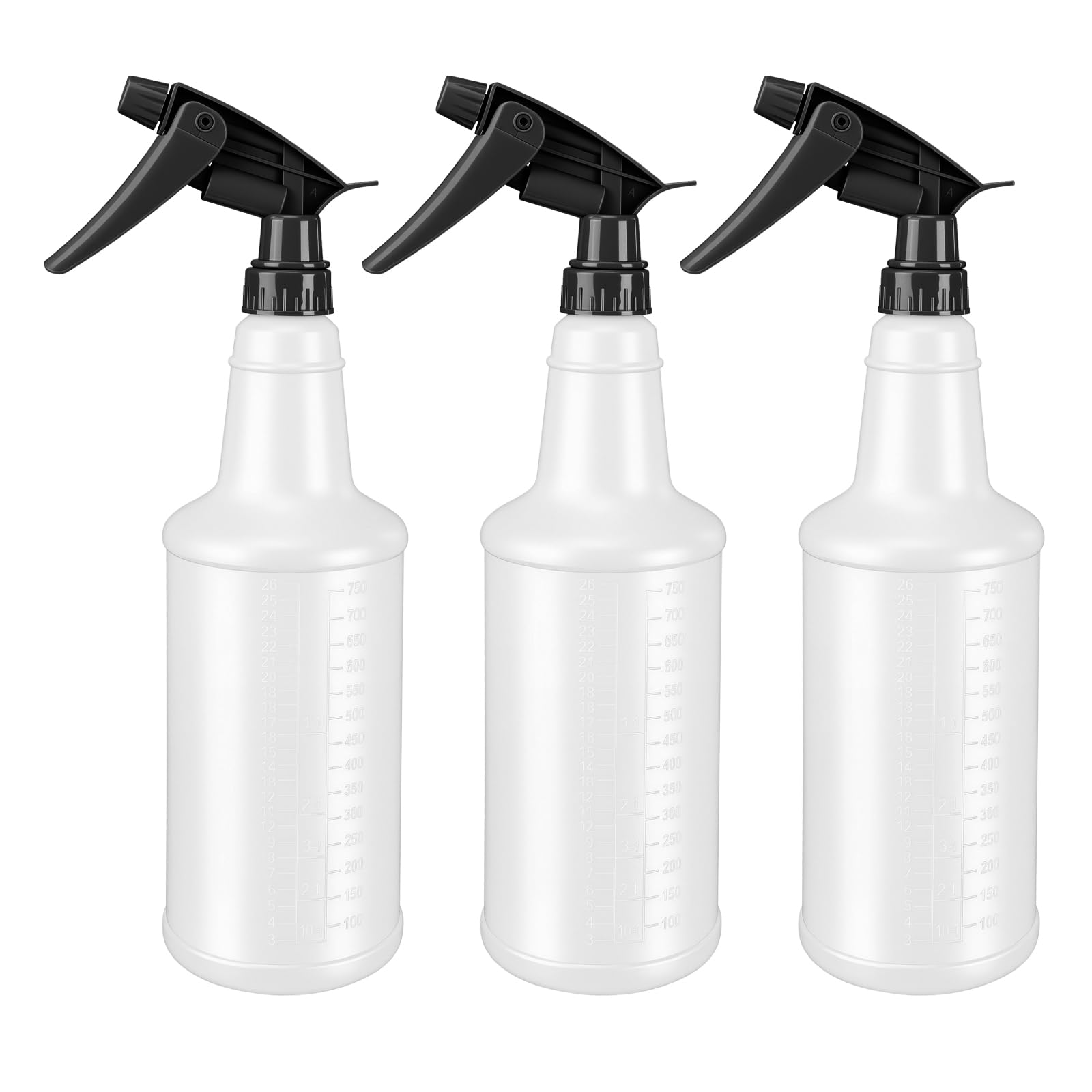 HVRQYY Spray Bottles 750ml Plastic Water Spray Bottle 3 Pack Plant Mister Sprayer Bottles Hand Trigger Empty Bottle for Home Cleaning Gardening