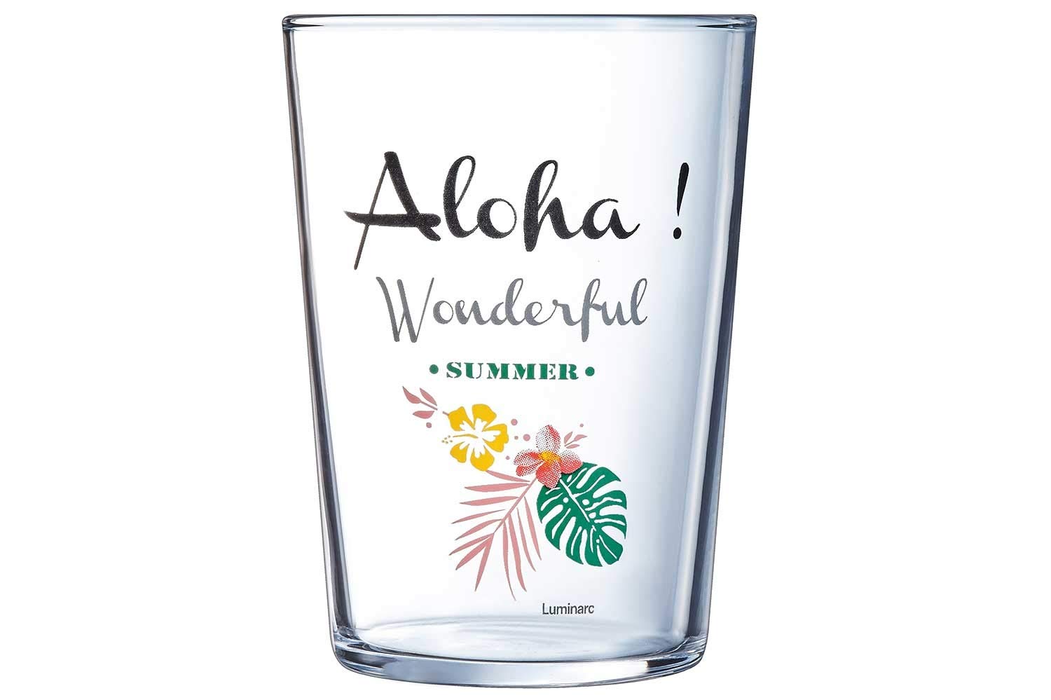 6 verres à eau 50 cl - SUMMER TIME IBISCUS - LUMINARC