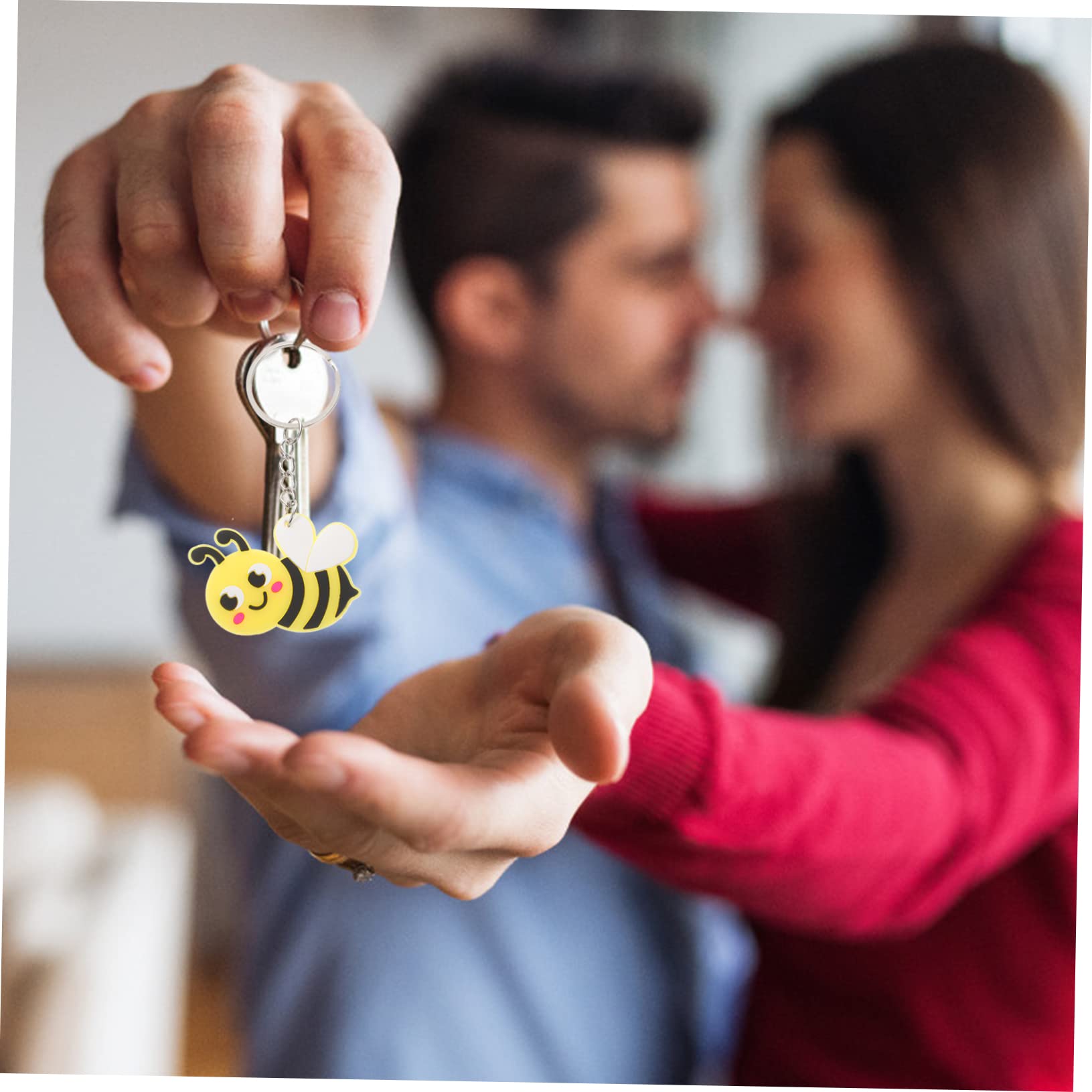 COLLBATH 72piezas Adorable Bee Keyring Cartoon Bee Keychain Pendant Decor Creativo Para Fiestas y Accesorios De Bolsos