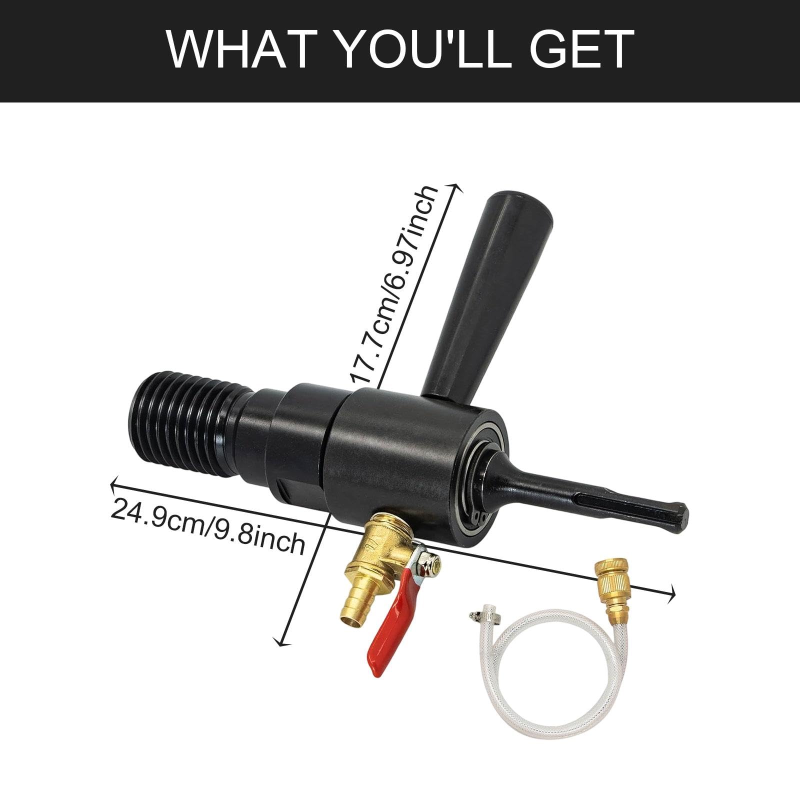 Kit de Accesorios Adaptadores para Taladro, Fácil de Instalar, con de Repuesto, Adaptador para Taladro de Núcleo de Agua, Mango Redondo