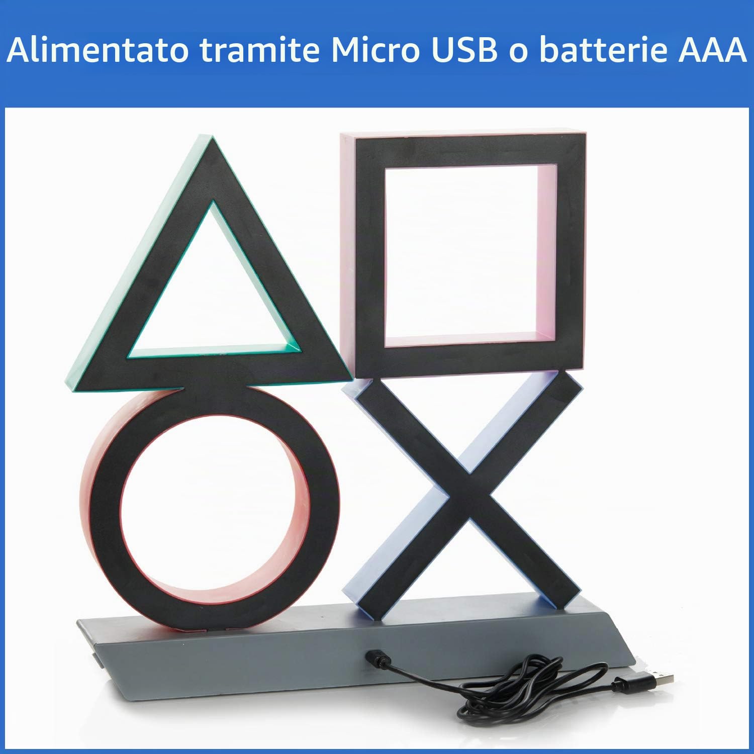 Paladone PlayStation Icone Luce, Extra grande, Tre modalità di illuminazione, musica reattiva