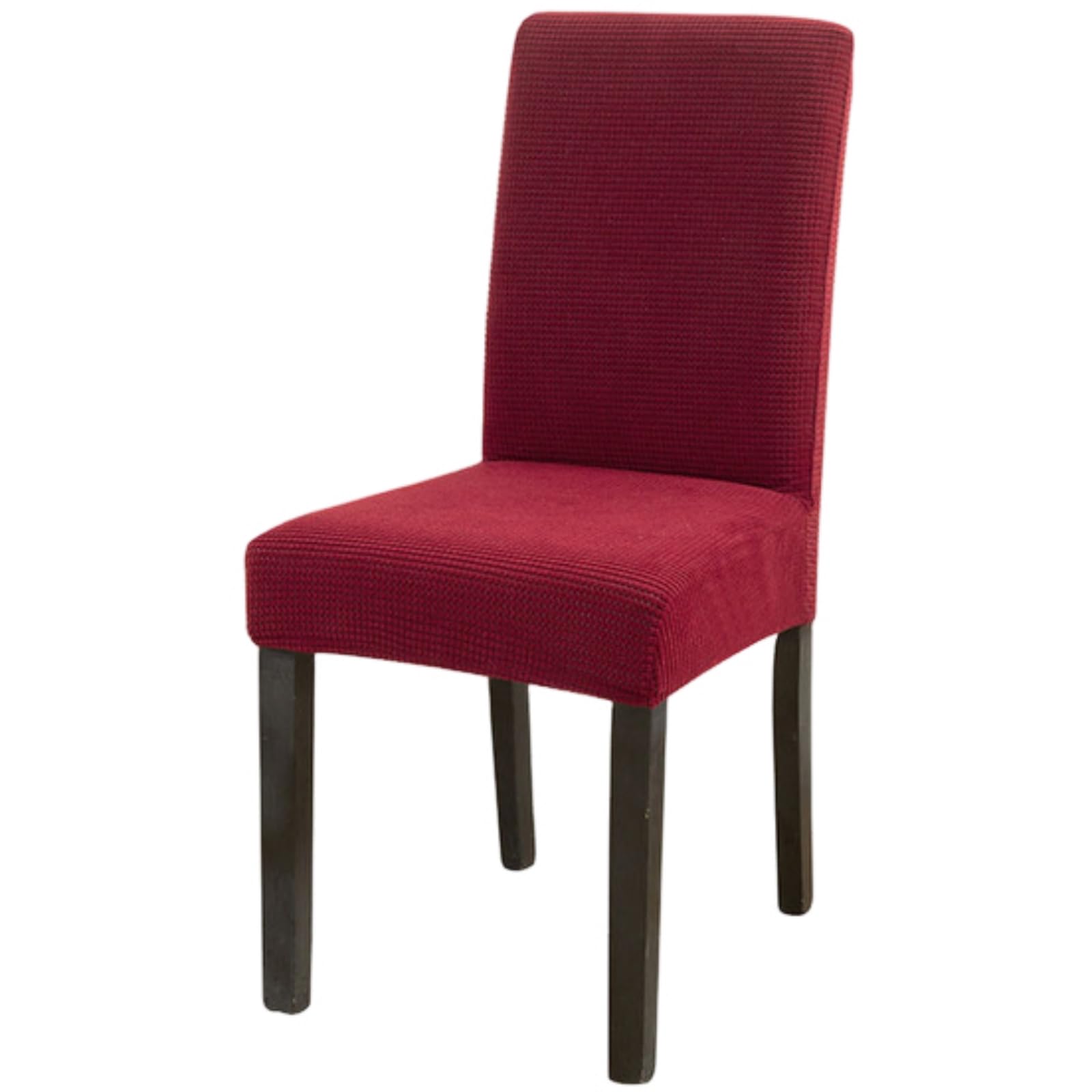 Treer Dining Chair Covers Set of 2 4 6 8, Stretch Chair Covers for Dining Room Washable Removable Soft Elastic Slipcovers Seat Protector for Kitchen Dining Room (Corn Velvet - Red,4) — image 1