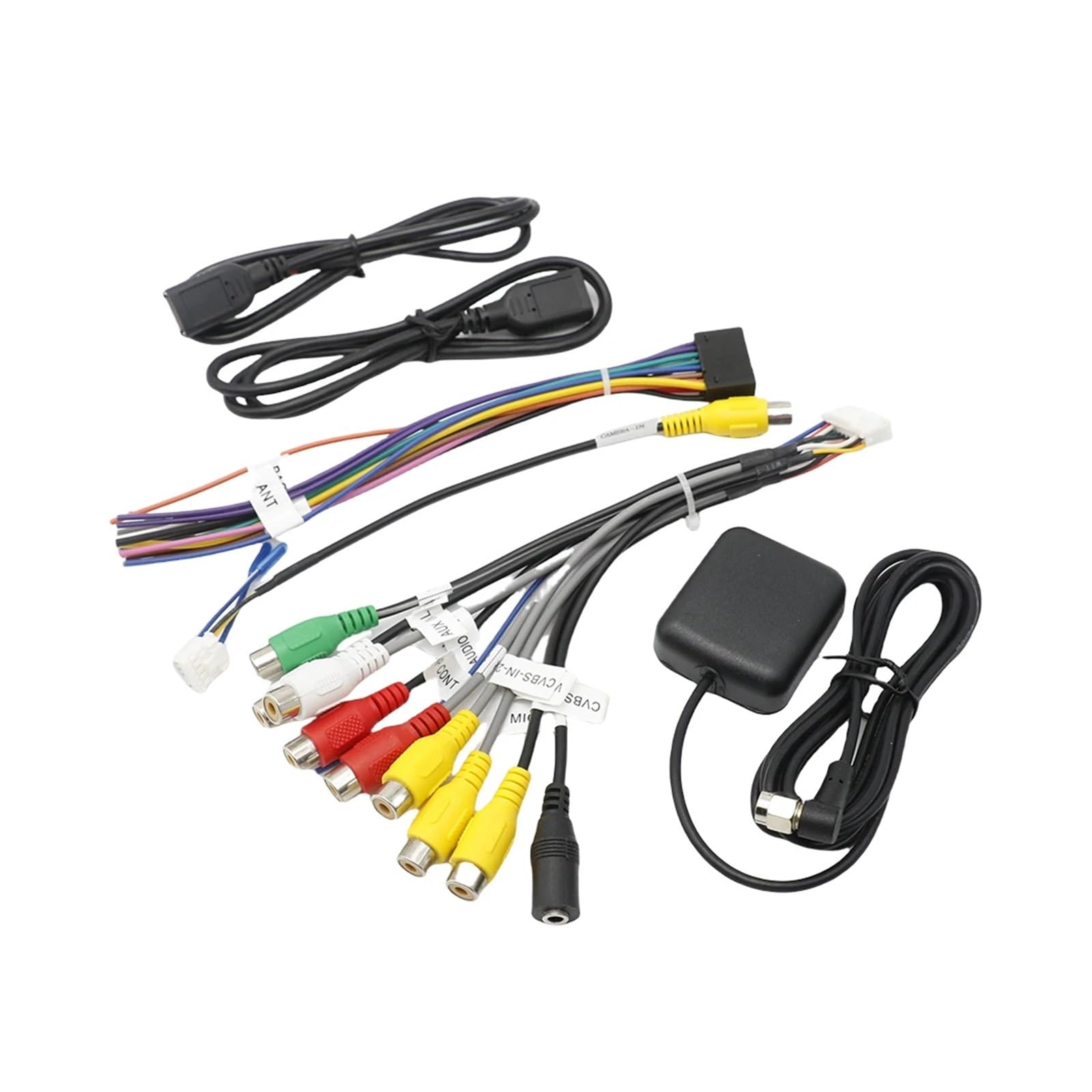Set di cablaggi a 16 pin compatibile con il sistema Android universale for auto Adattatore USB Antenna GPS Microfono Video CVBS Audio Aux RCA Cavo Wifi