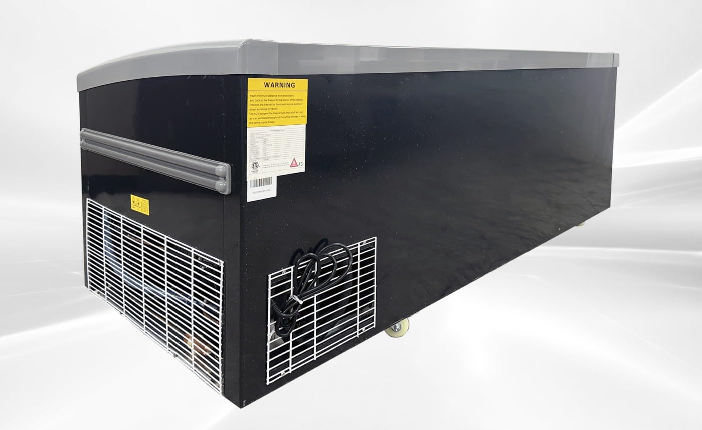 Chest Freezer for Supermarket Glass sliding Door 83" Black Showcase Freezer Curve Display Top w/Storage Baskets-34 Cu.Ft HR-C2100 on Fridge.com