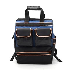 Multi Pocket Tool Storage Organiser Repair Bag Large Opening Double Shoulder Tool Kit for Construction Home DIY
