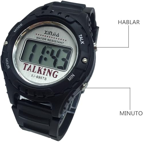 Miniatura 3 de Reloj parlante español para ciegos y ancianos Reloj de pulsera digital deportivo