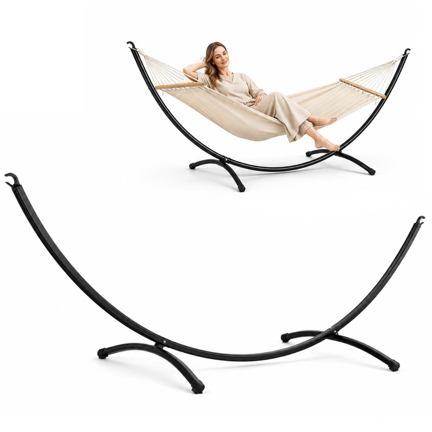 AMANKA 300 x 100 cm, telaio per amaca da esterni, fino a 120 kg, resistente alle intemperie, in metallo, per altalena, per amaca
