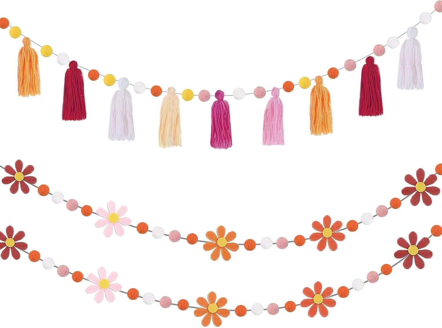 Boho Tassel Garland Tassel Wall Hanging Decor Daisy Party