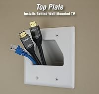 Vista 2 de DATA COMM Electronics 50-3332-WH-KIT - Kit organizador de cables de panel plano, placa de pared, oculta los cables de bajo voltaje detrás de TV