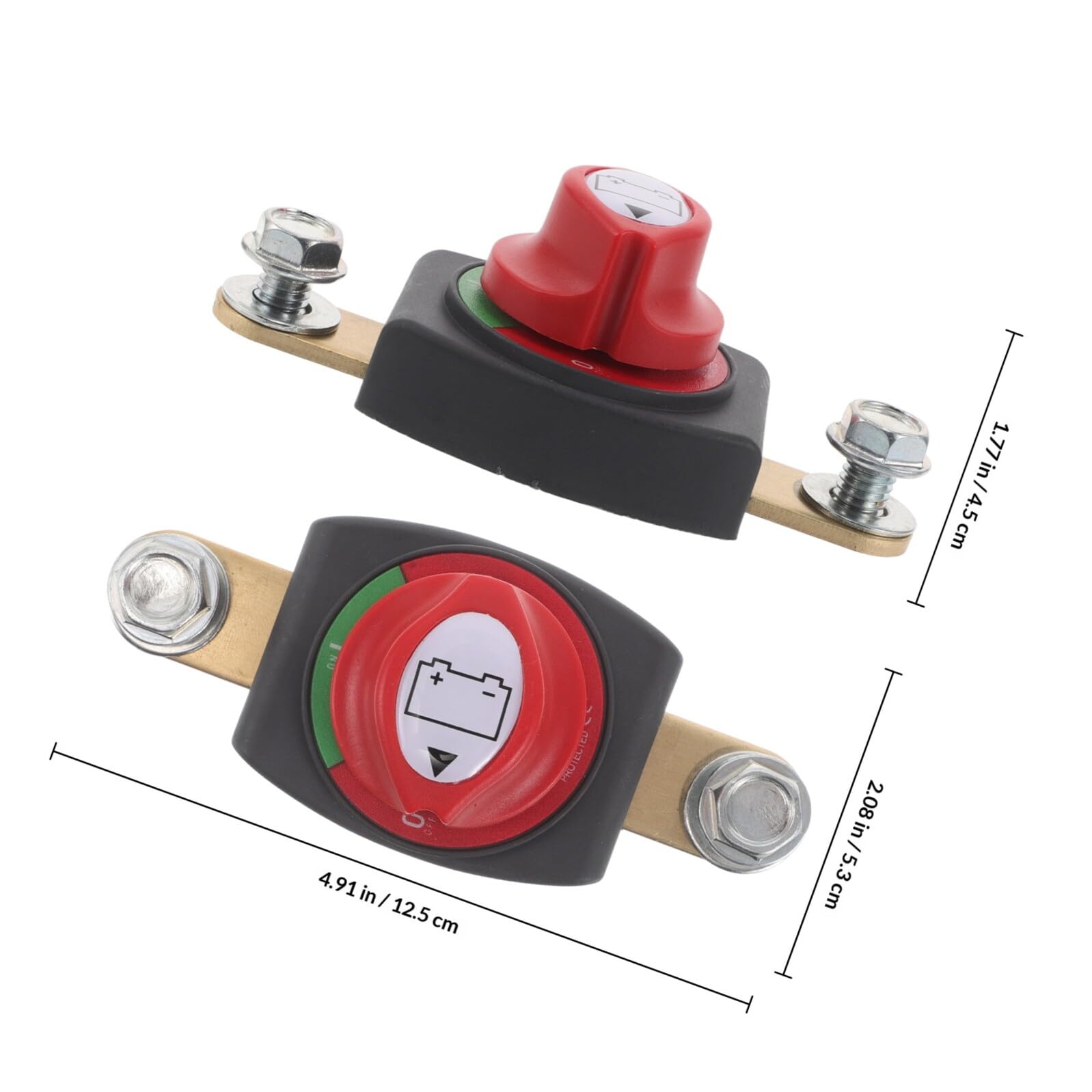 BETOOKY Interruptor de Desconexión de Batería de Latón y Abs, Integrado, Alta Corriente para Automóvil, Barco y Rv, Interruptor de Seguridad Marino, Accesorio de Batería para