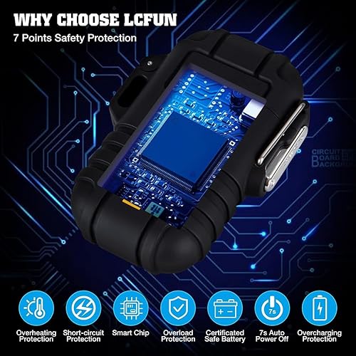 Miniatura 5 de Encendedor impermeable al aire libre resistente al viento encendedor de doble arco encendedores eléctricos recargable por USB sin llama encendedores