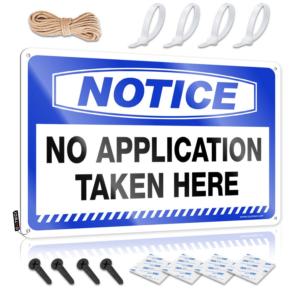 IBWNBBUSN Man Cave Signs For Men Notice No Application Taken Here Tin Sign Funny Signs For Home Decor Funny House Signs(30X40CM)