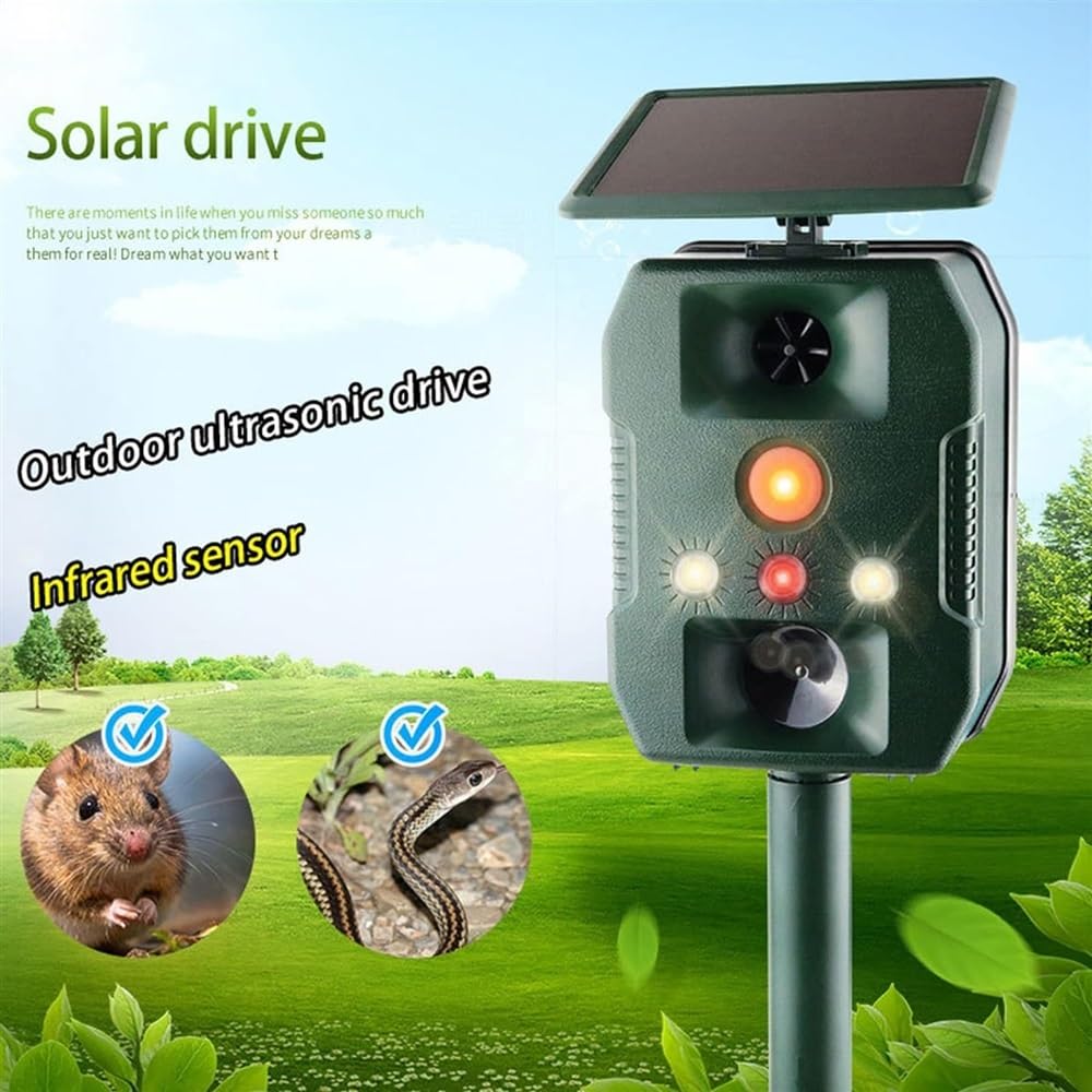 Solarny ultradźwiękowy odstraszacz myszy artefakt o dużej mocy odstraszający łasica do użytku domowego na zewnątrz odstraszacz węży na zewnątrz dziki kot