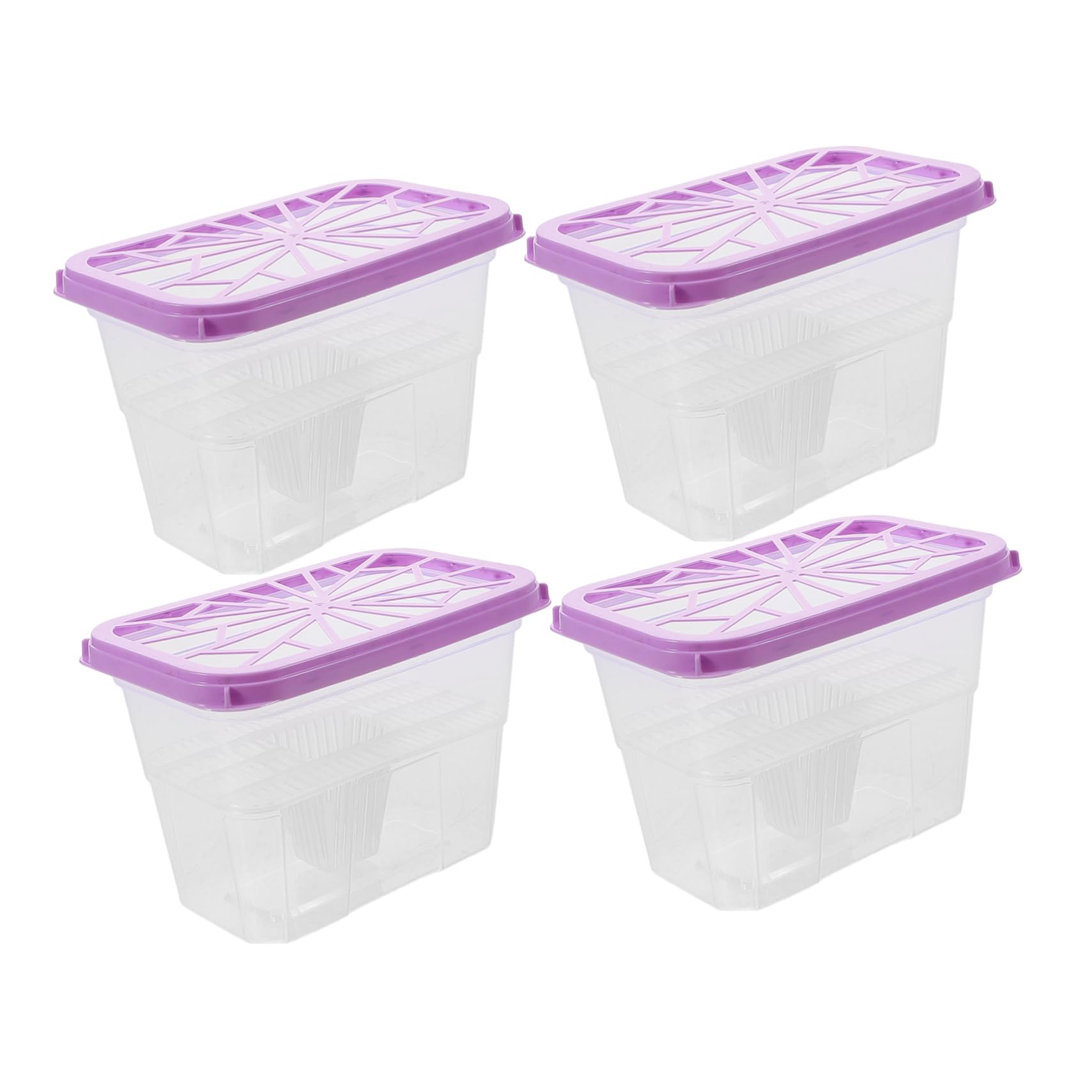 Unomor 4pcs Absorber Storage Case Reusable Plastic Box for Humidity Control in Wardrobes Cabinets Closets and Basements Clear Design for Easy Monitoring
