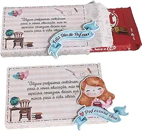 Caixinha para KITKAT Dia dos Professores Lembrancinha - 15 Unidades - Pegue e Monte