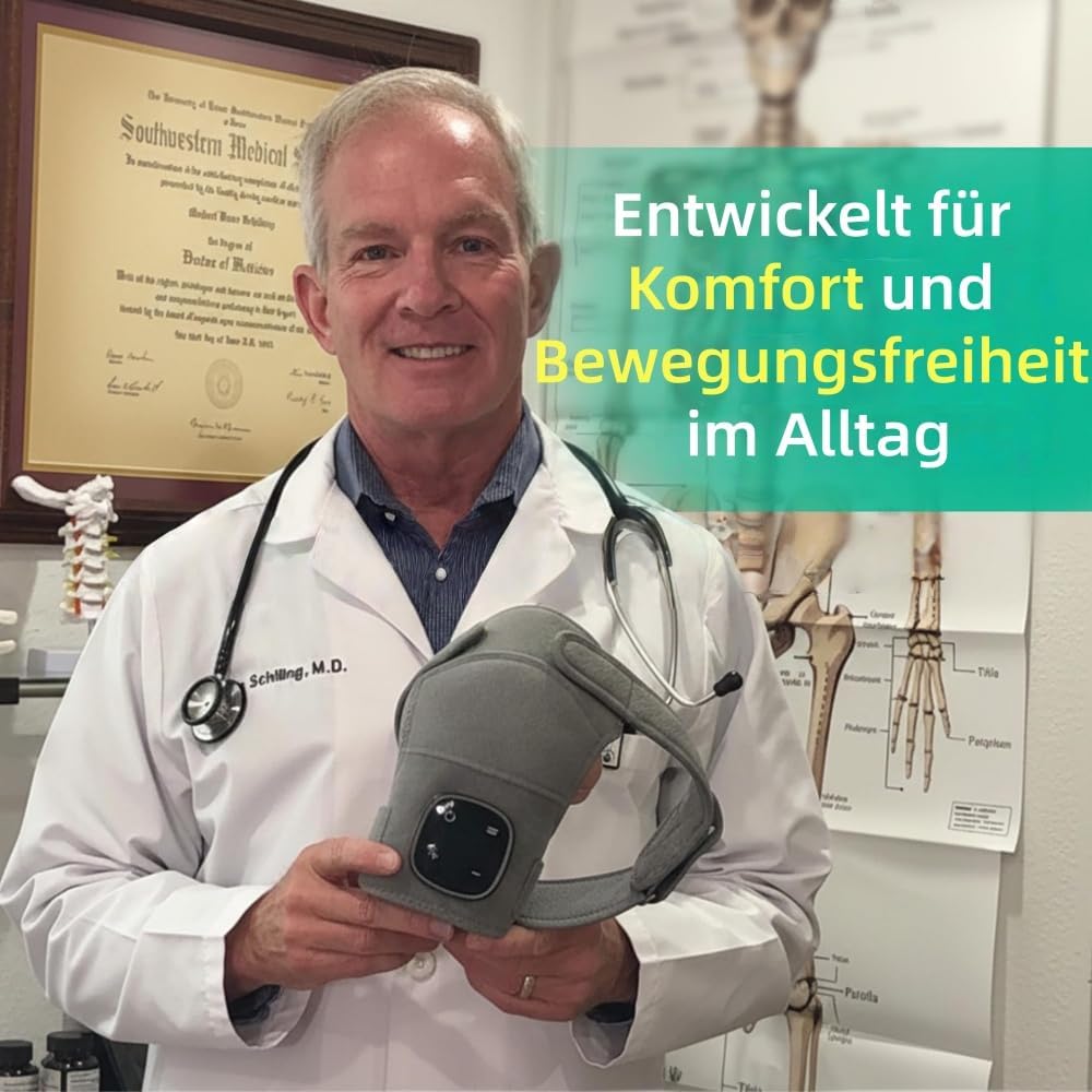 Hewelth Triple Method Schulter-Massagegerät Triple Method: Luftkompression, Wärme & Vibrationsmassage, verstellbar, kabellos, Akku, für Zuhause, Büro, Reisen