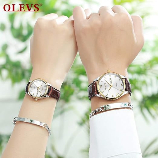OLEVS Classic Watches for Women Analog Quartz Watch Stainless Steel Rugged Waterproof Watches Roman Numeral Unique Calendar Date Business Wrist Watch