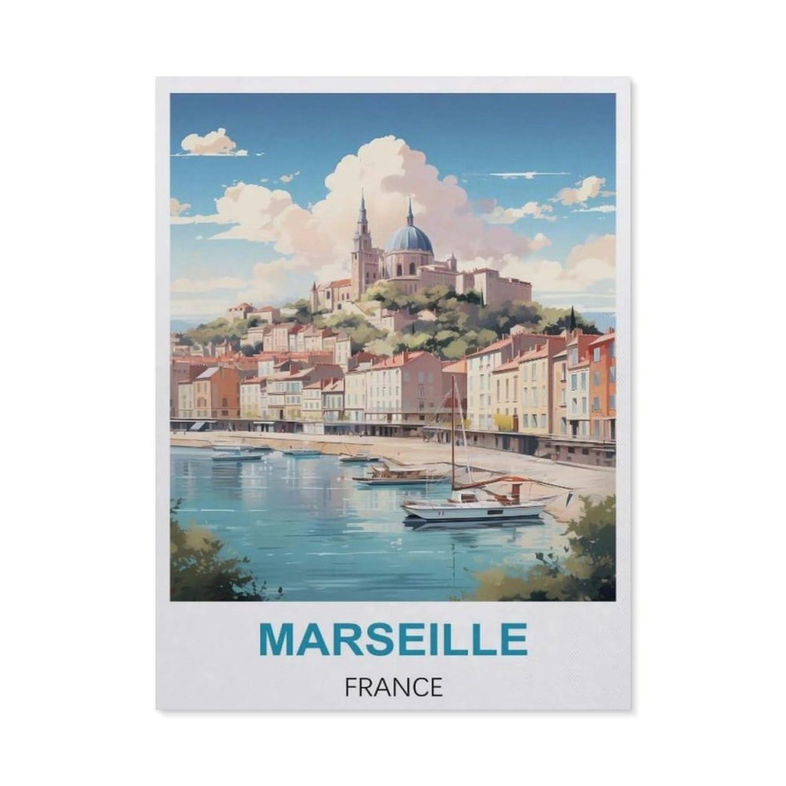 Marseille France，Jigsaws Puzzles 1000 Pieces Teens Kids Jigsaw Entertainment Toys Brain Challenge Puzzle（50x70cm）-DJ9