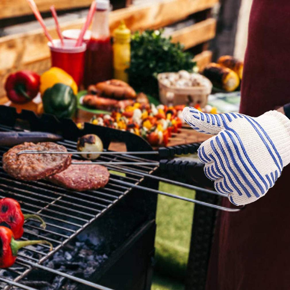 Grillhandschuhe Bis zu 500 ° C Ofenhandschuhe Grill Hitzebeständige Universal Größe Kochhandschuhe Backhandschuhe