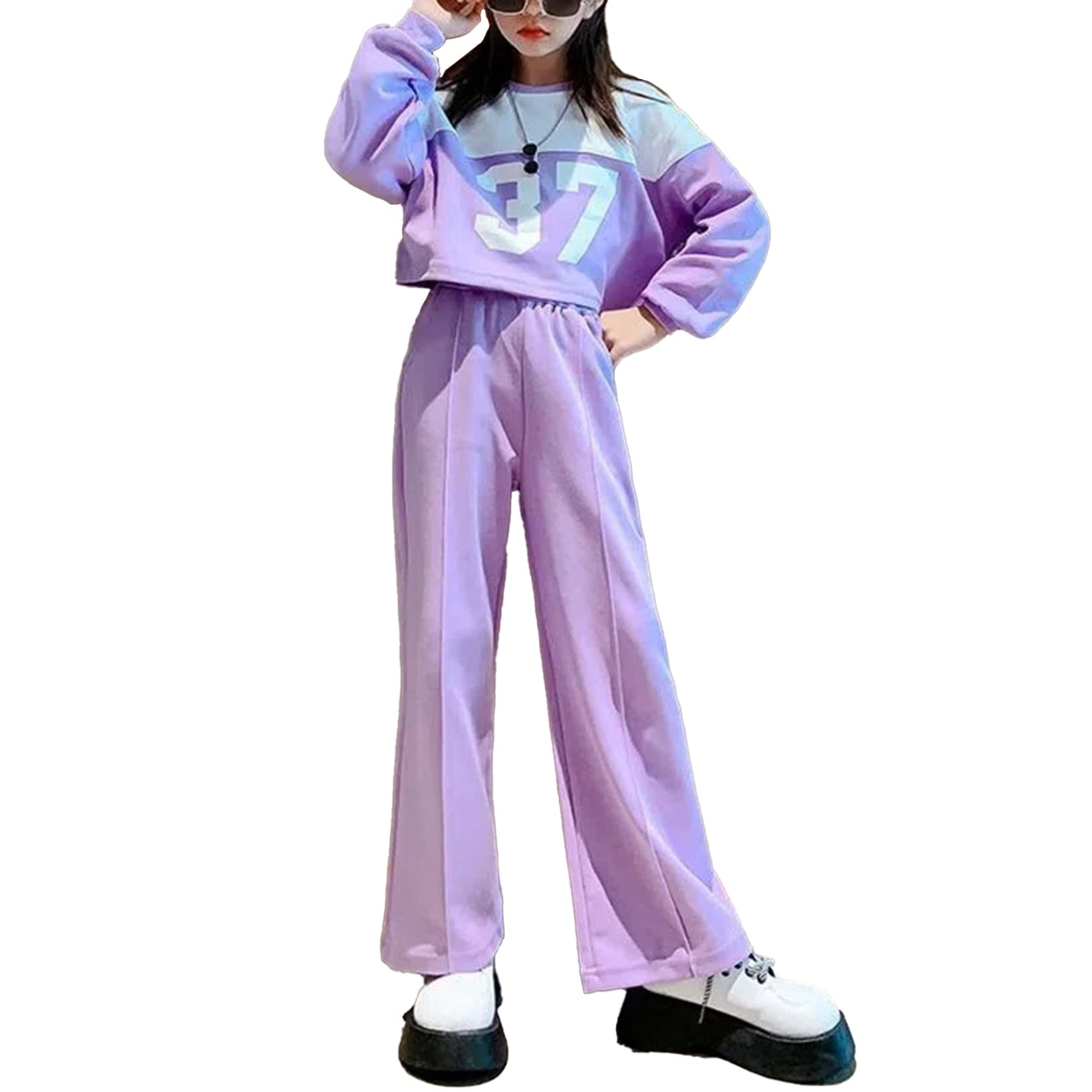 Dziewczęcy zestaw odzieży, dres do joggingu, bluza z długim rękawem, dresy, dres sportowy, dres rekreacyjny, zestaw sportowy