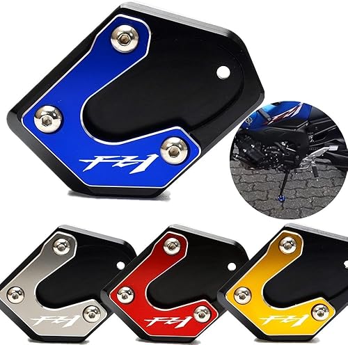M Kickstand Foot Side Stand Extension Pad Support Plate for Yamaha Fz1 FZ-1 FZ1 2006-2015 2014 2013 2012 Y (Color Blue)