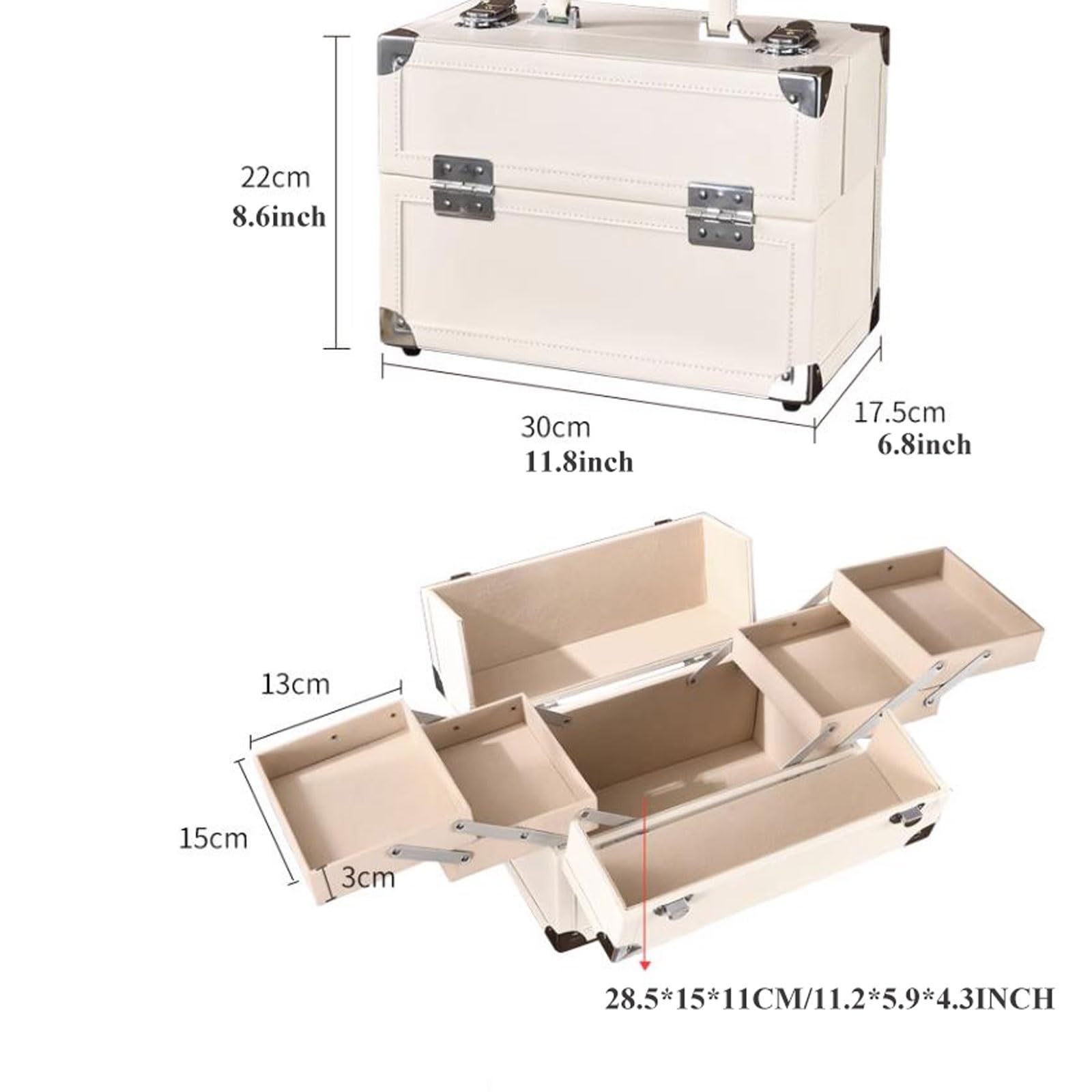Organizzatore per cosmetici Portable Multi-Function Make Up Case, Dustproof Cosmetic Storage Box, Cosmetics Organizer Skin Care Products Jewelry for Bedroom Bathroom Desktop Travel