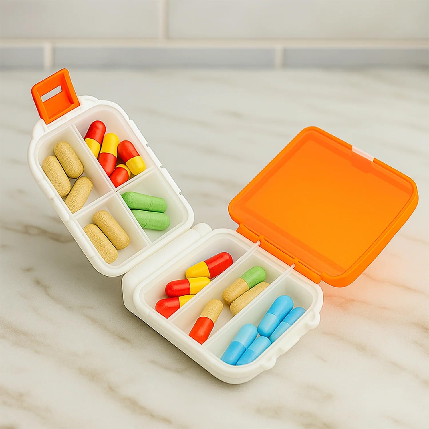 1pc Portable Dual-Sided Pill Organizer Box | Compact Medicine Storage Case for Tablets & Capsules | Travel-Friendly Pill Container for Daily & Weekly Use-image-31