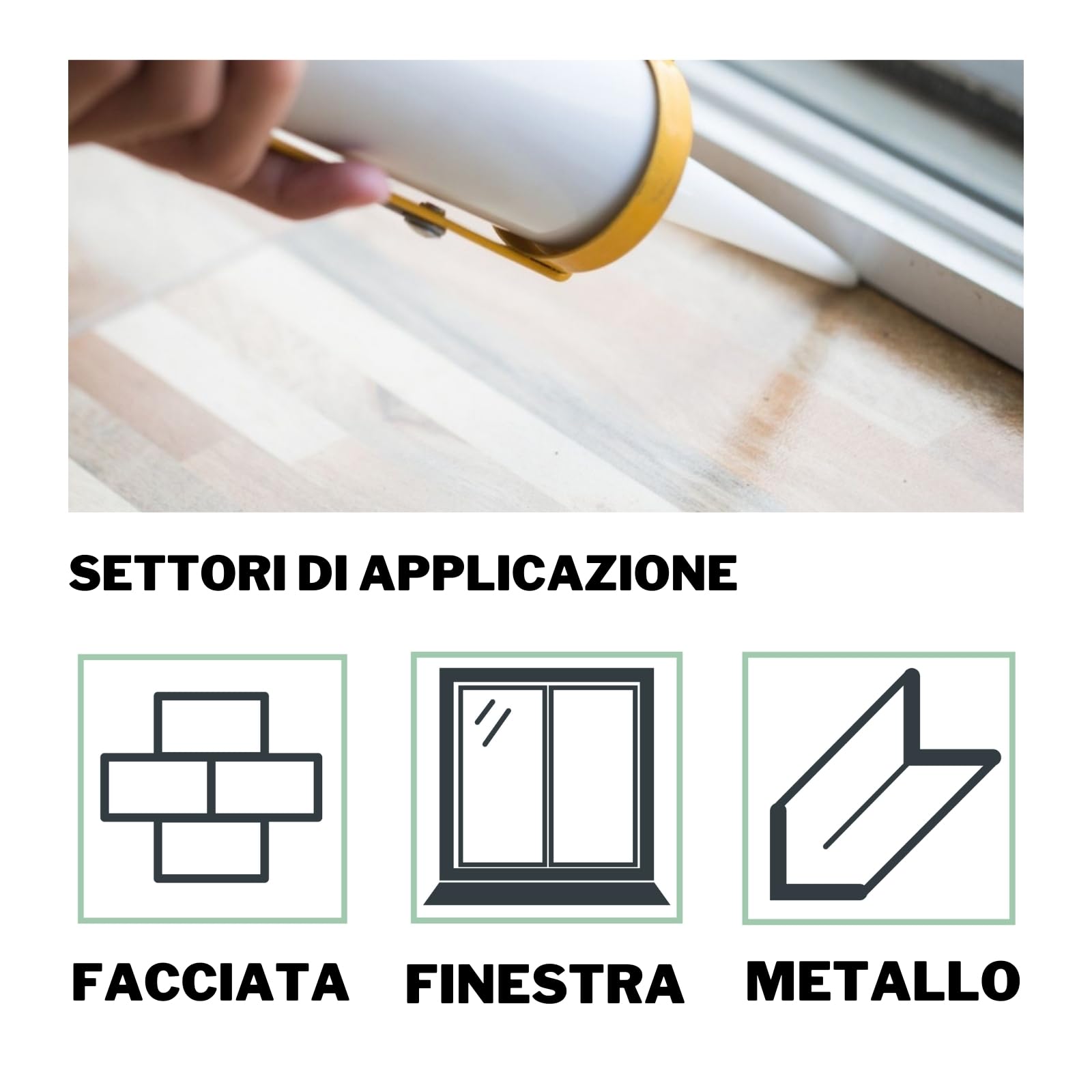 12 x dubaust BAS24 sigillante siliconico da costruzione in silicone neutro per finestre Interno/esterno resistente alle intemperie altamente elastico, cartuccia da 310 ml (trasparente)