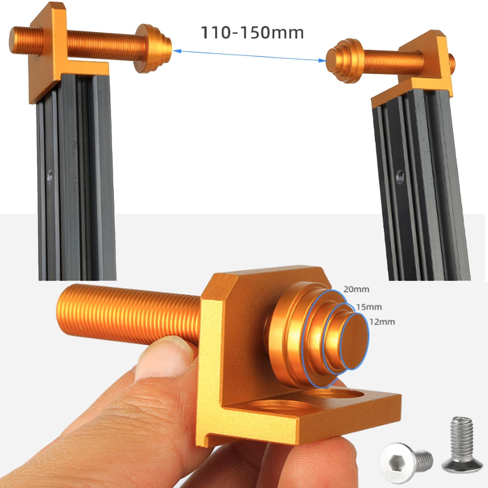 Soporte Rueda de Bicicleta Aleación de Aluminio Liberación rápida 100-135 mm Eje pasante 110~150 mm Soporte de reparación Mantenimiento Soporte equilibrador de neumáticos