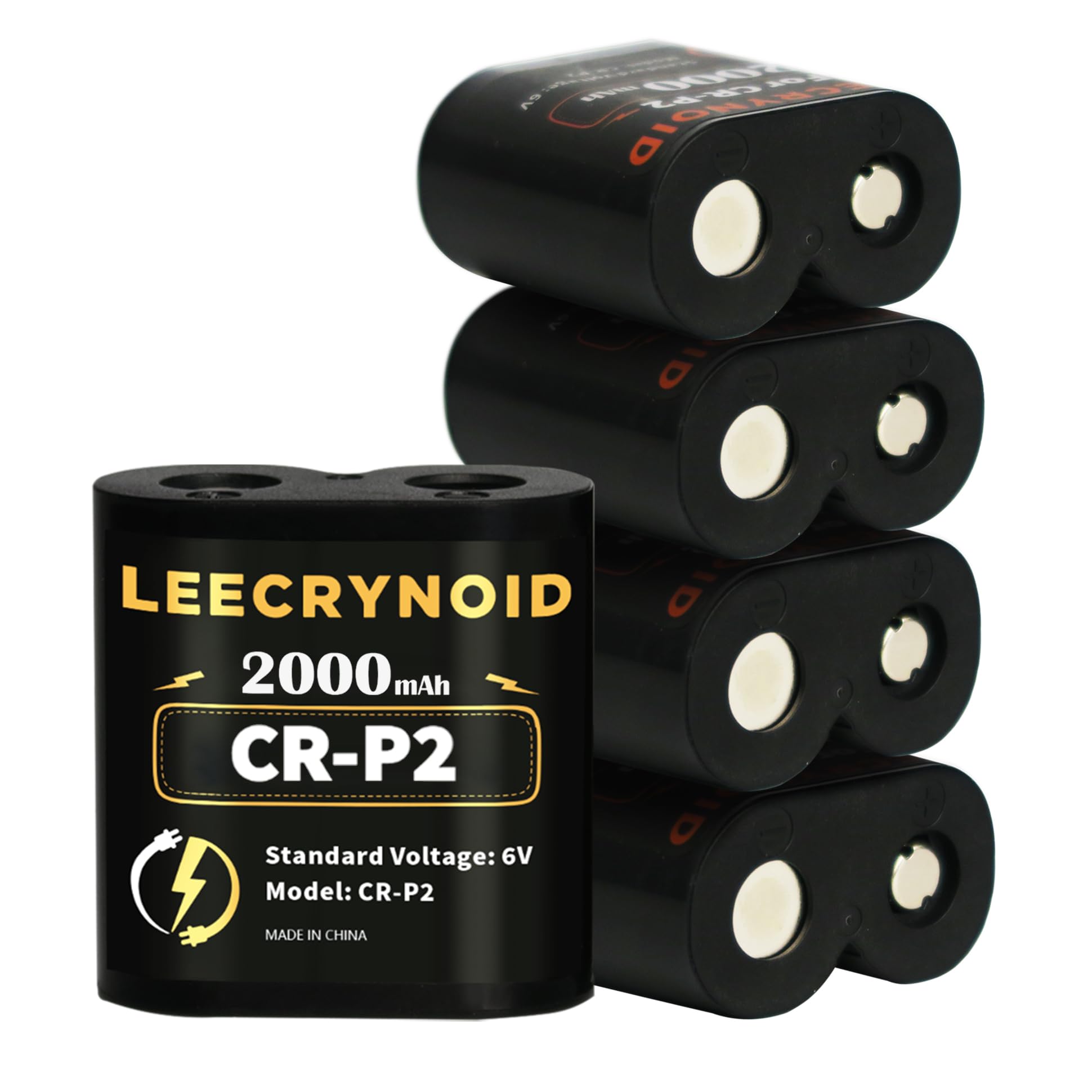 LeeCrynoid [2000mAh] 6V CR-P2 Battery, New Upgrades Lithium Photo Battery, Compatible with 223A, 2CR-P2, EL223AP, and DL223A (5-Pack)