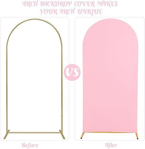 Miniatura 4 de Juego de 2 fundas de arco de boda de 2 caras, parte superior redonda de elastano, ajustada, para fiesta de cumpleaños, baby shower, decoración de