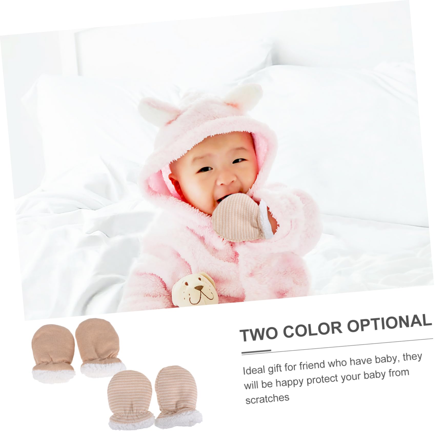 Healeved Keep Baby's Hands Clean Safe 2 Pairs of Anti-scratch Gloves Stylish Comfortable