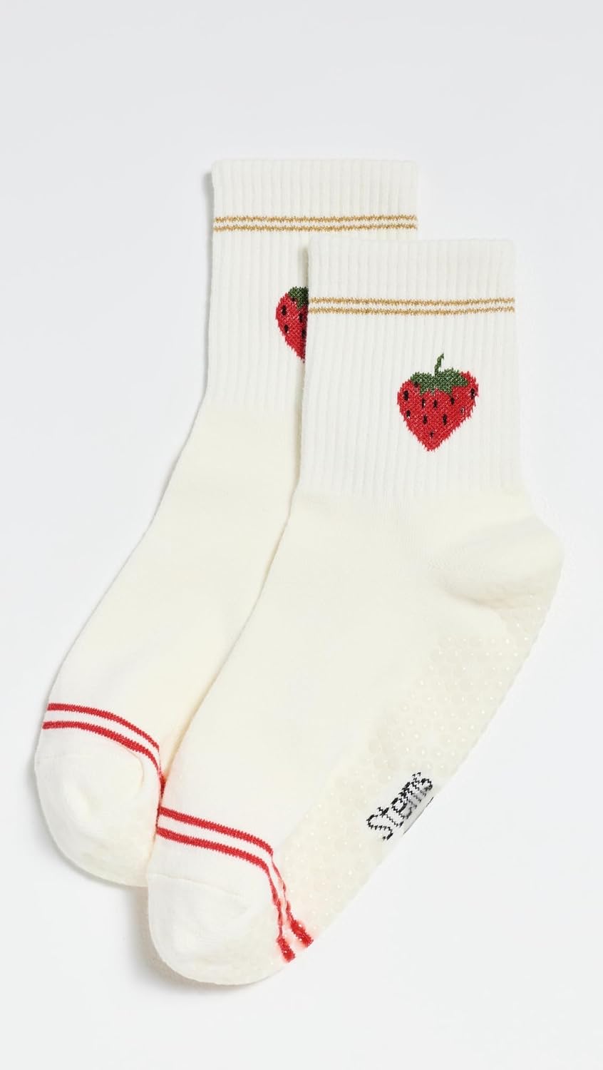 STEMS Women's Strawberry Grip Crew Socks - Image 2