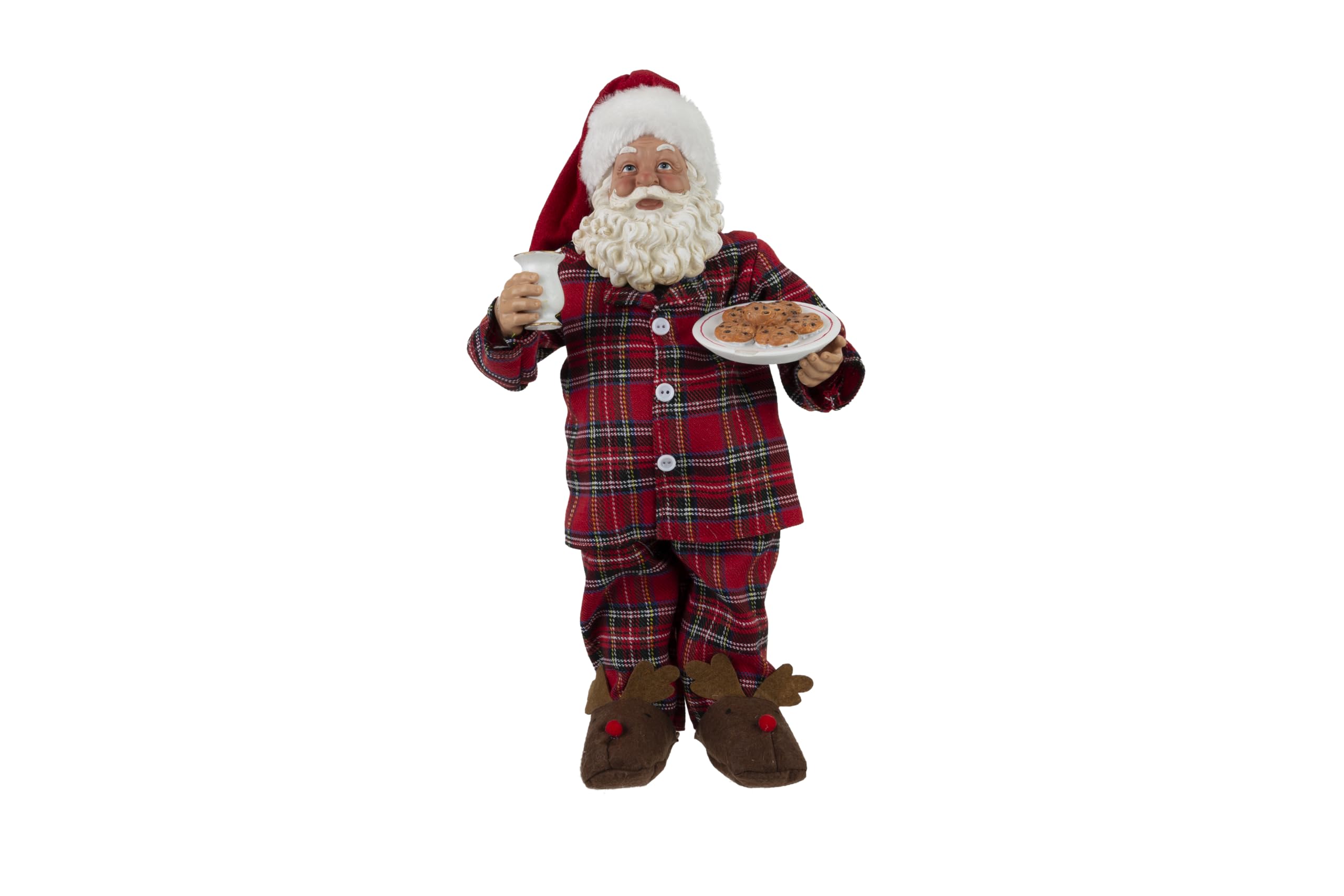 Cosy Home Figurine Père Noël Pyjama en Polyester, Rouge,20X14Xh36 Cm
