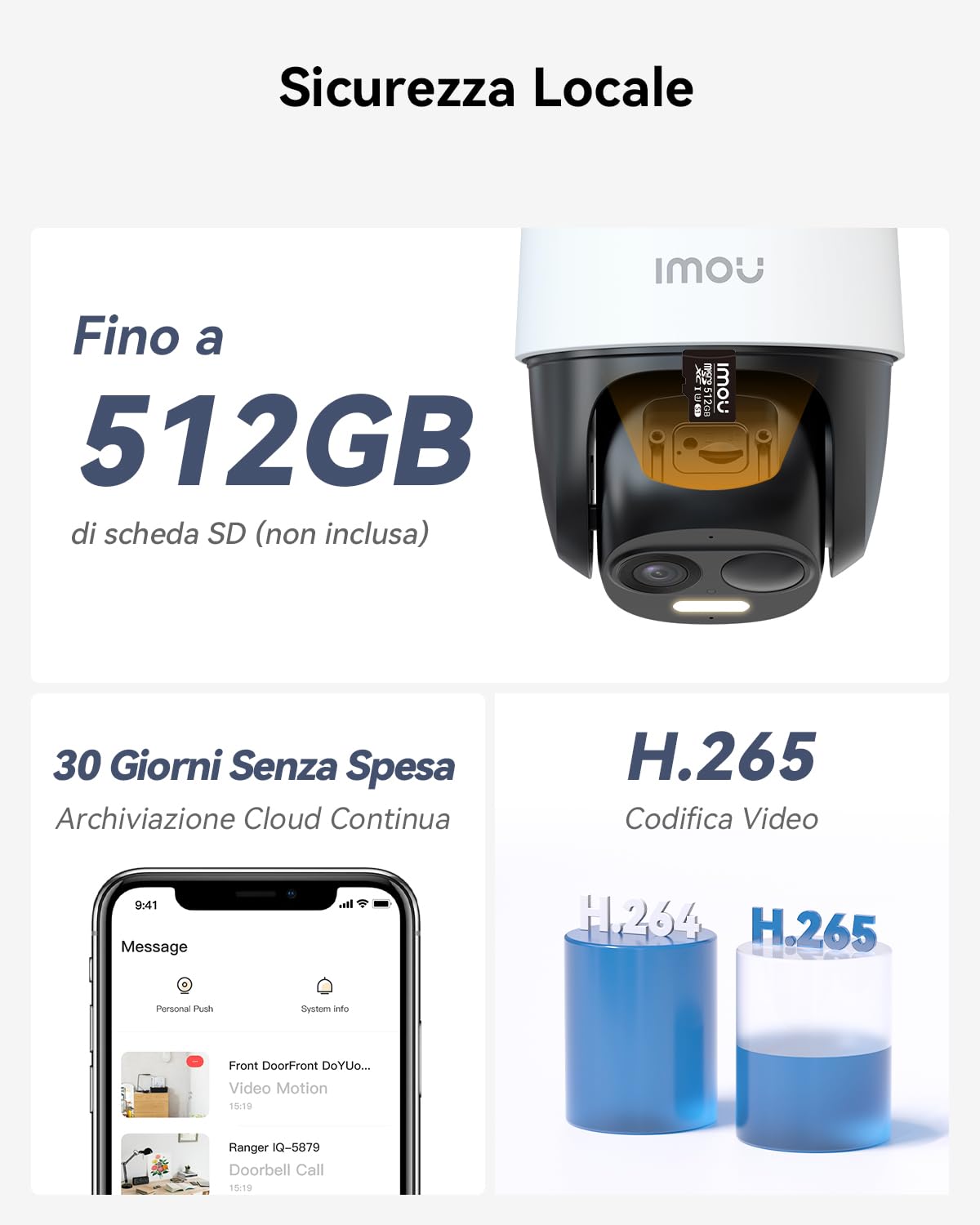 Imou 2K Telecamera da Esterno WiFi Senza Fili Solare con Batteria 5000mAh, 360° PTZ, 2.4GHz, Rilevamento PIR, Visione Notturna a Colori, IP65