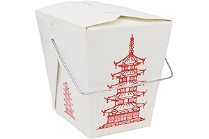 15 Count 16 oz Pagoda Wire Handle Chinese Takeout Box