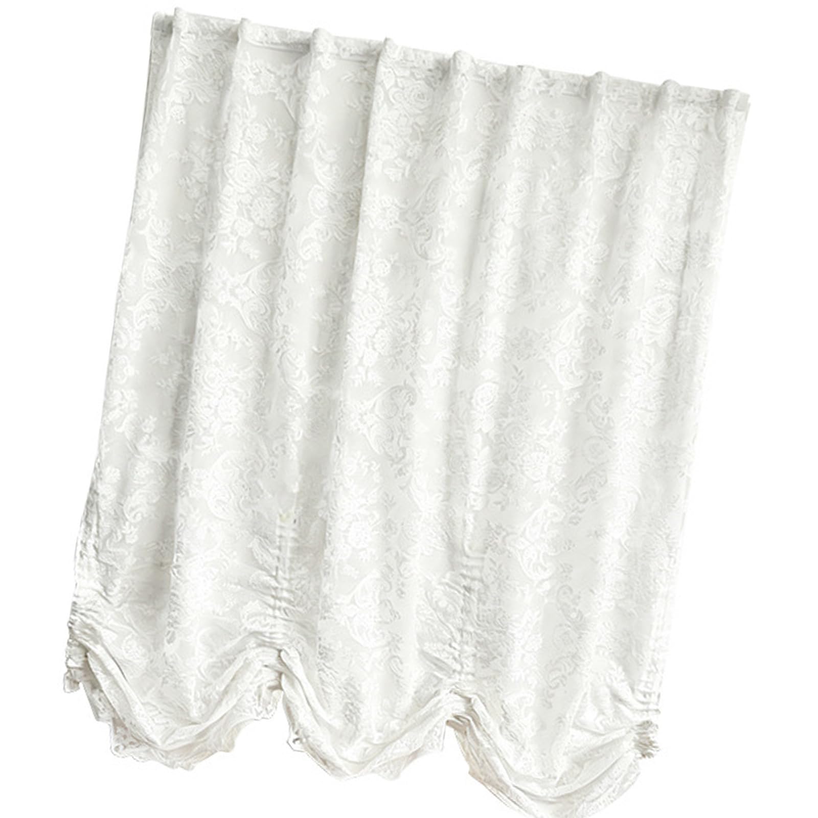 carotoe Weight Sheer Lace Window Floral Pattern Drapes Easy Installation for Renters Bedroom and Temporary Living Spaces Kitchen Window Curtains