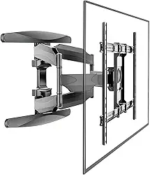 BAZIK Suporte Articulado de Parede para TV, Ajustável com Movimento Completo, Adequado para TVs Planas e Curvas de 32 a 80 Polegadas (VESA 600 x 400 Max), Suporta até 60kg, Instalação Fácil – Preto