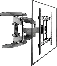 Suporte Articulado de Parede para TV, Ajustável com Movimento Completo, Adequado para TVs Planas e Curvas de 32 a 80 Polegadas (VESA 600 x 400 Max), Suporta até 60kg, Instalação Fácil – Preto